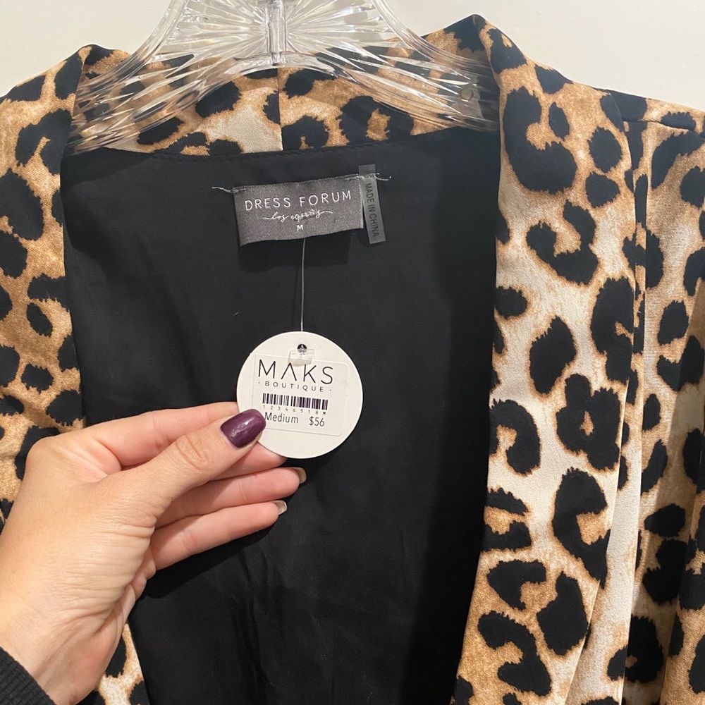 Leopard front tie short romper